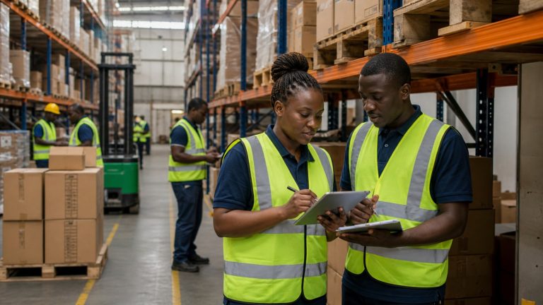 Inventory cycle count software Kenya team counting a selected warehouse zone