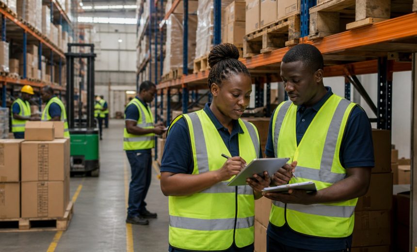 Inventory cycle count software Kenya team counting a selected warehouse zone