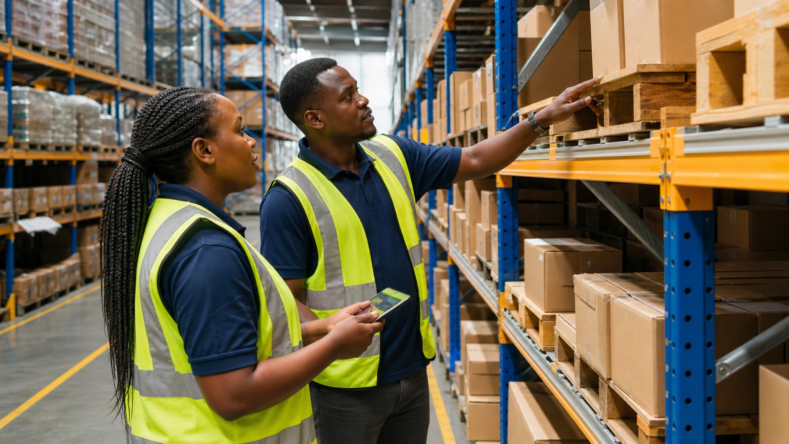 Warehouse bin location tracking software Kenya team locating stock by rack and bin