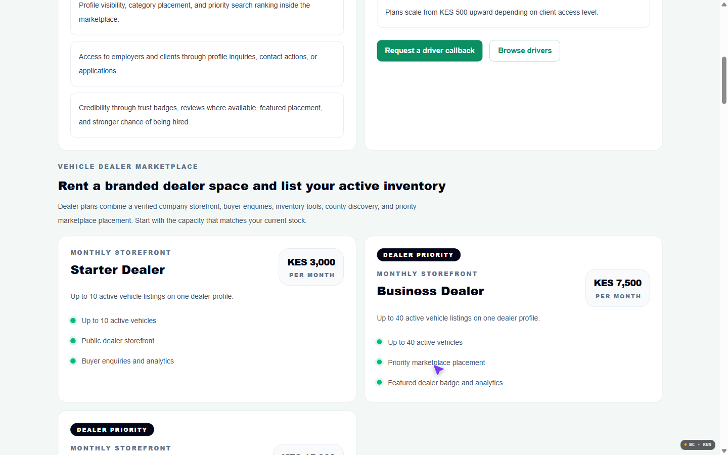 Dereva matching and jobs screenshot