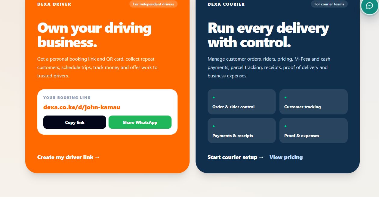 Dexa two connected products screenshot