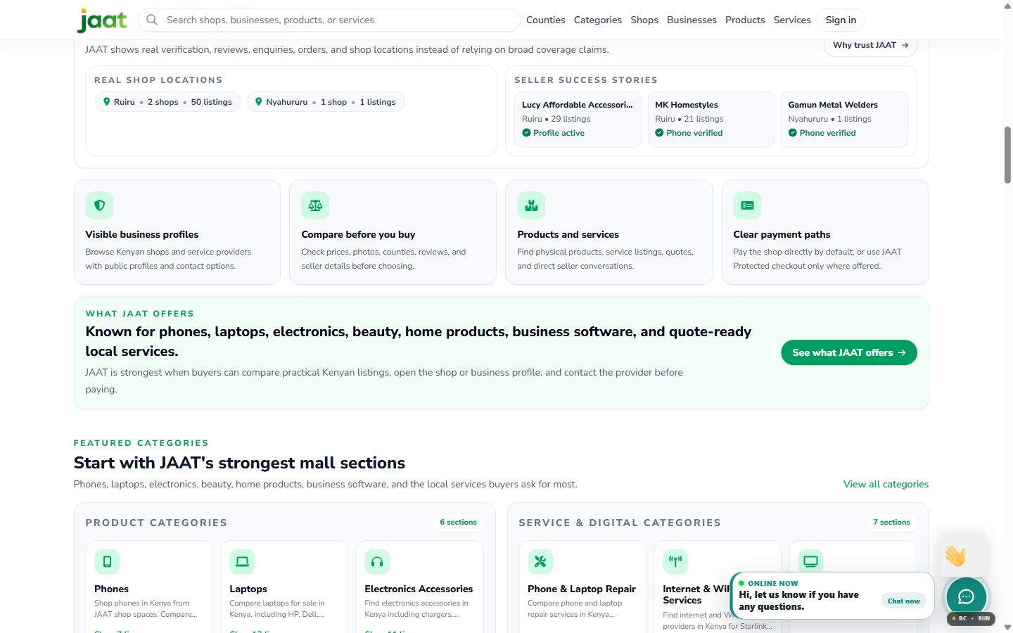JAAT orders and checkout screenshot