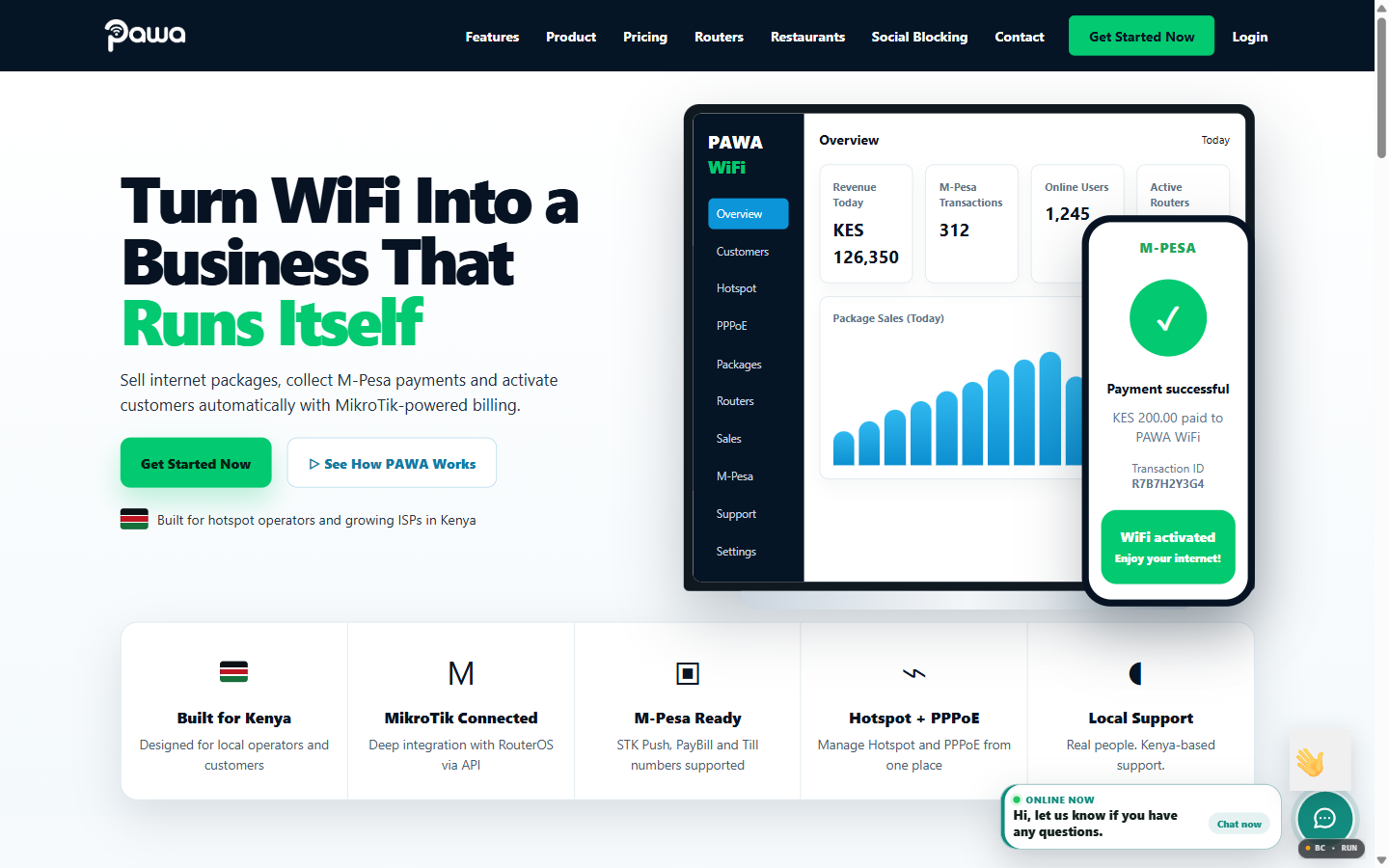 Pawa public product screen