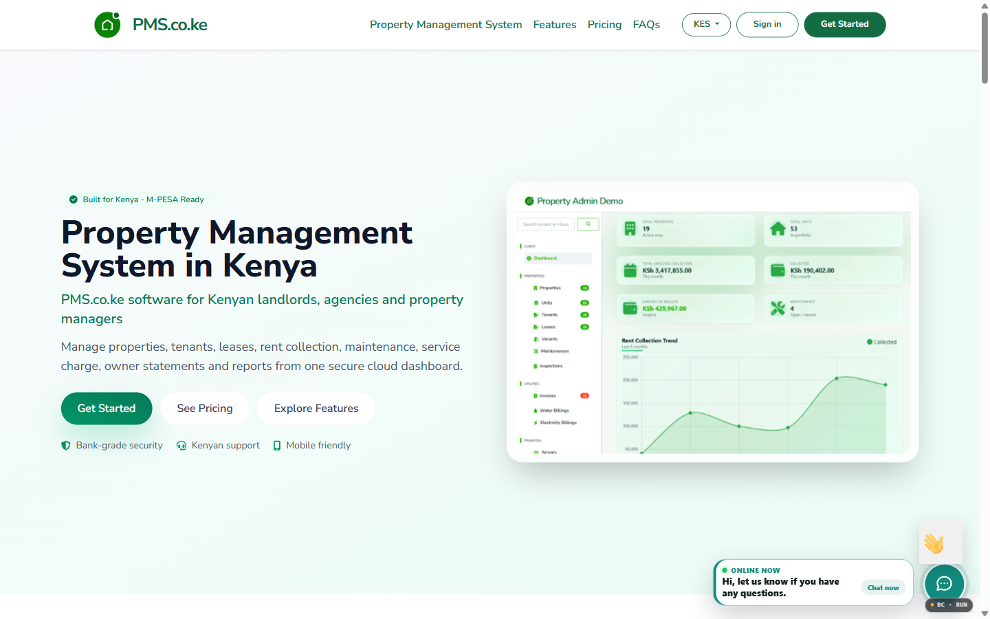 PMS public product screen