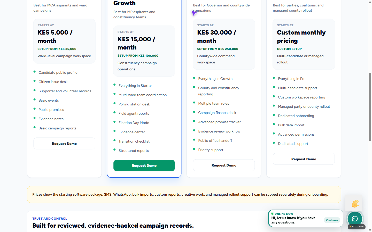 Vota field and volunteer tools screenshot