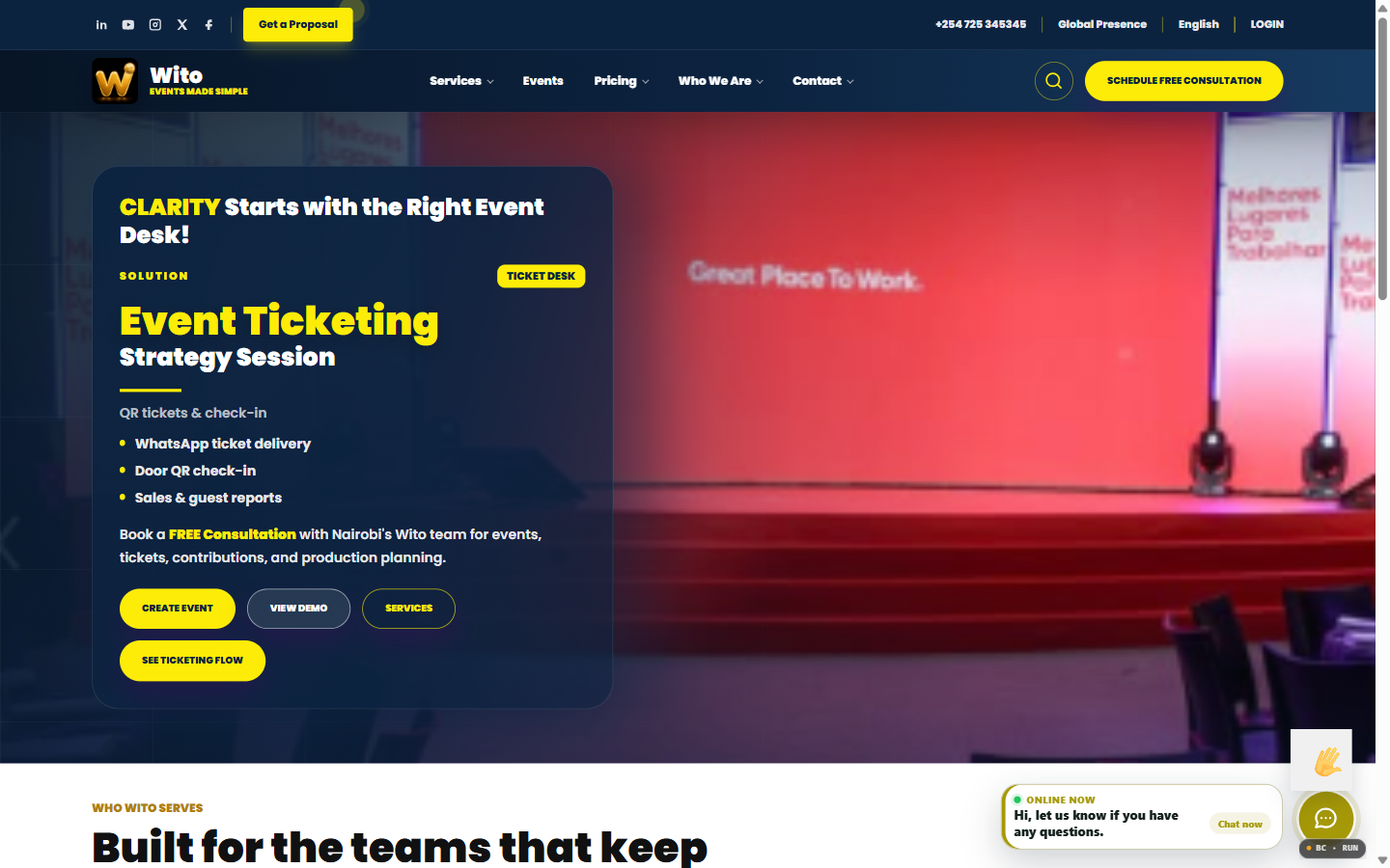 Wito public product screen