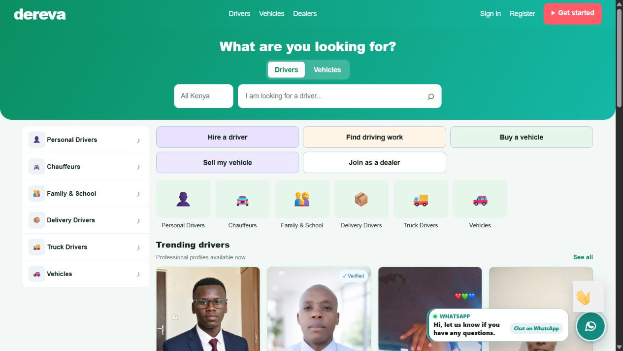 Dereva public website preview