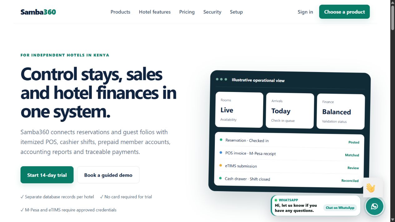 Hoteldesk public website preview