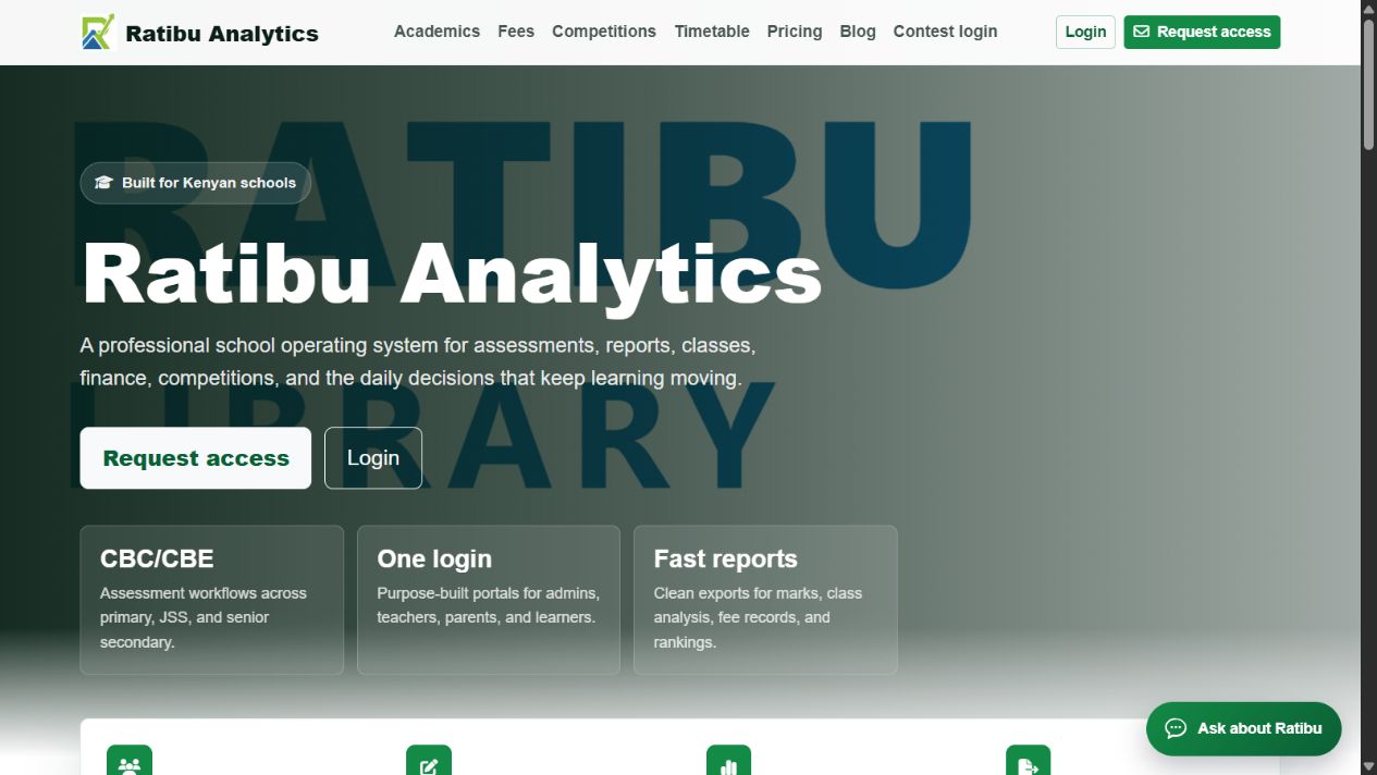 Ratibu public website preview